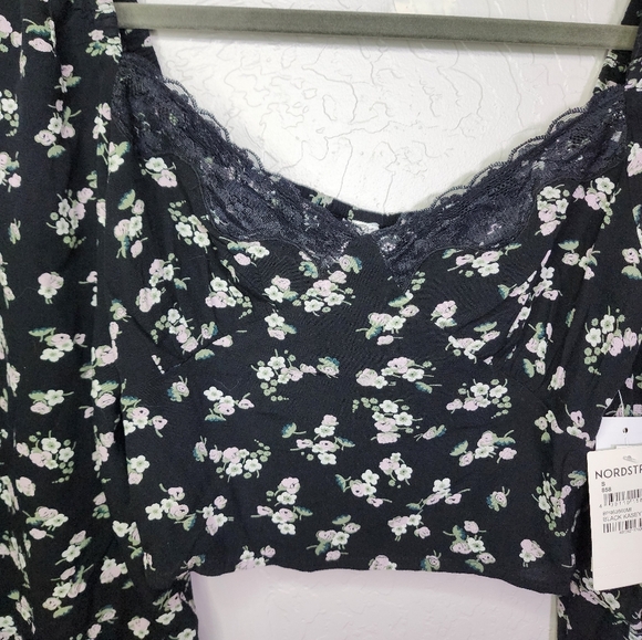 NEW BP Black Kasey Ditsy Floral Crop Size Small - Picture 6 of 10